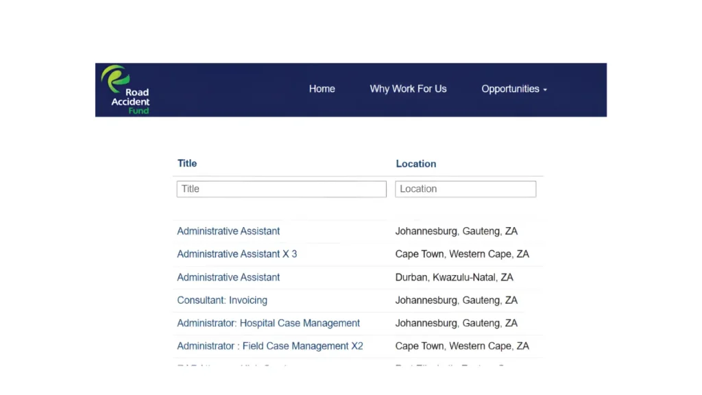 Road Accident Fund (RAF) Administrative Assistant Vacancy 2025