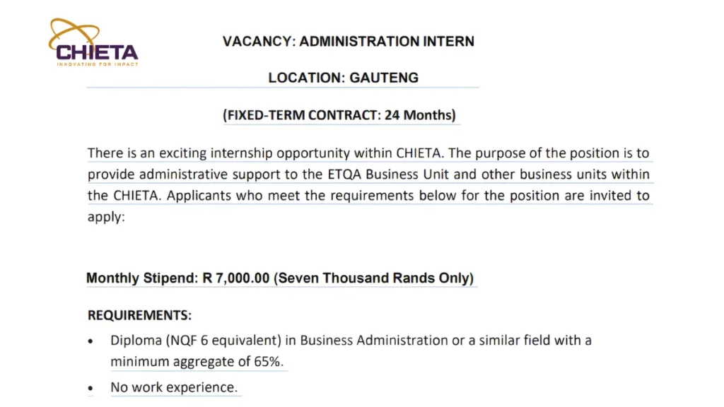 CHIETA Administration Internship 2025